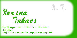 norina takacs business card